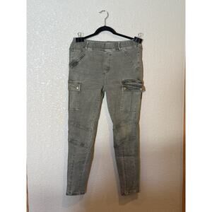 Grace & Lace Olive Drab Green Cargo Jeggings Size Large